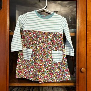 Baby Boden Floral Striped Dress 6-9M